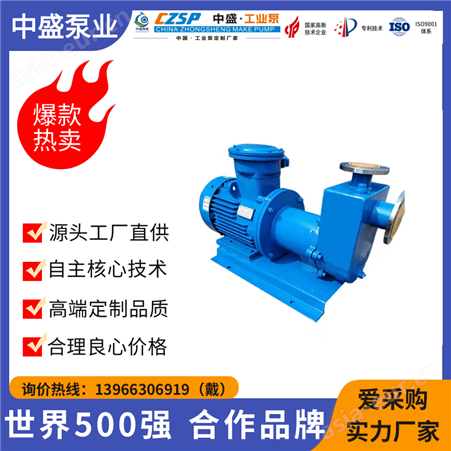 中盛泵业生产ZCQ磁力自吸泵耐腐蚀泵自吸排污泵